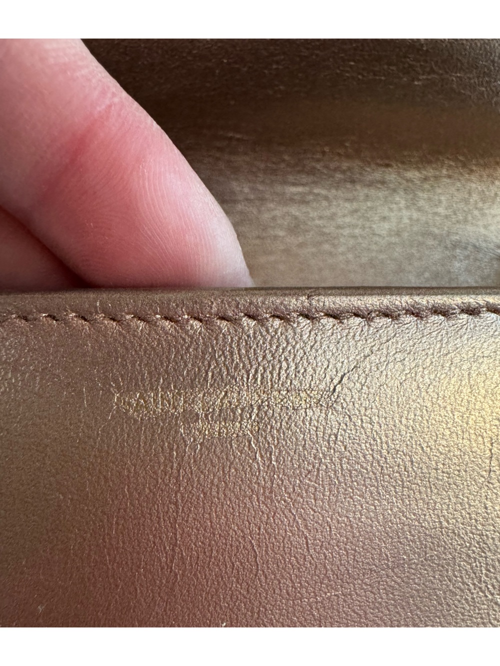 Yves Saint Laurent Metallic Rose Crossbody Bag with Gold Chain - Picture 13 of 13